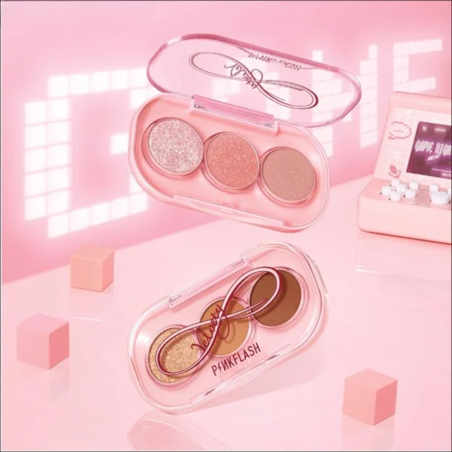 Bảng phấn mắt PINKFLASH tông màu hồng sắc tố cao lâu trôi 11 màu tùy chọn 60g