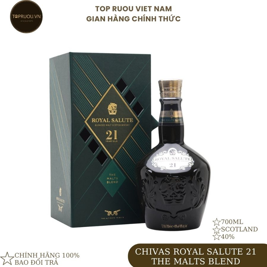 [Chính hãng] Rượu Whisky TOP RƯỢU - Chivas Royal Salute 21 YO The Malts Blend 700ml - hàng thật - giao nhanh