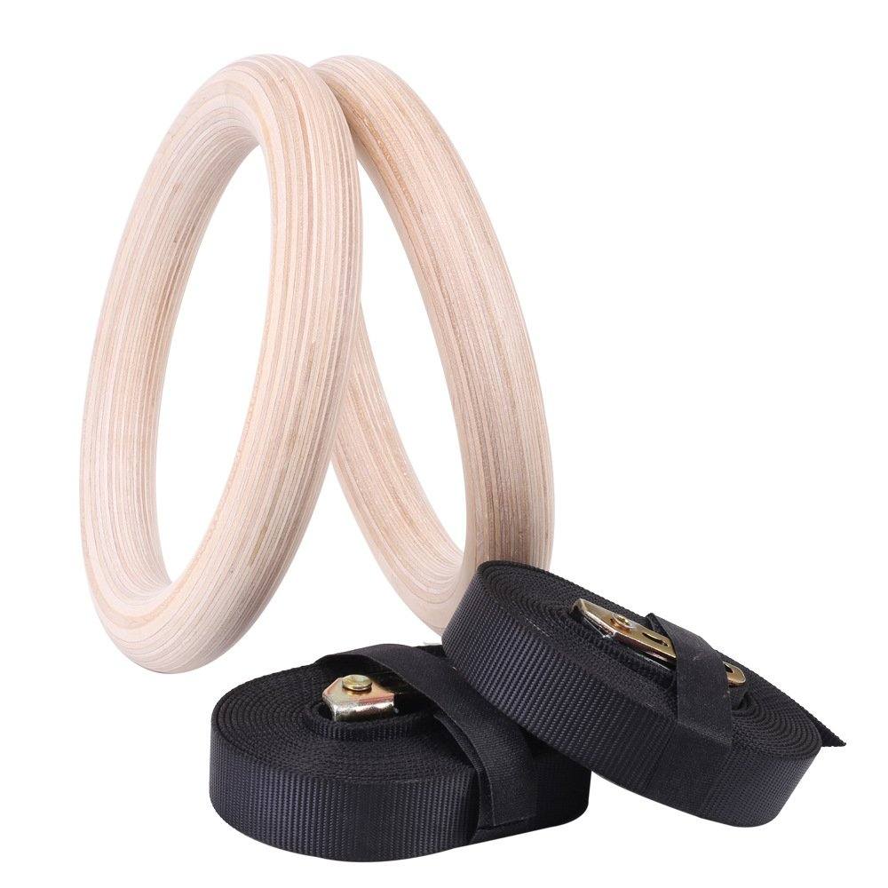 Bộ 2 Vòng Treo Gymnastic Rings Hỗ Trợ Tập Dip Với Xà Đơn, GYM Ring Ngoài Trời