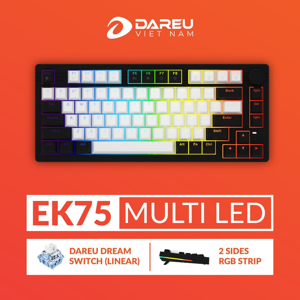 Bàn phím cơ Gaming DAREU EK75 (2 sides RGB strip, DareU DREAM sw, Type-C)