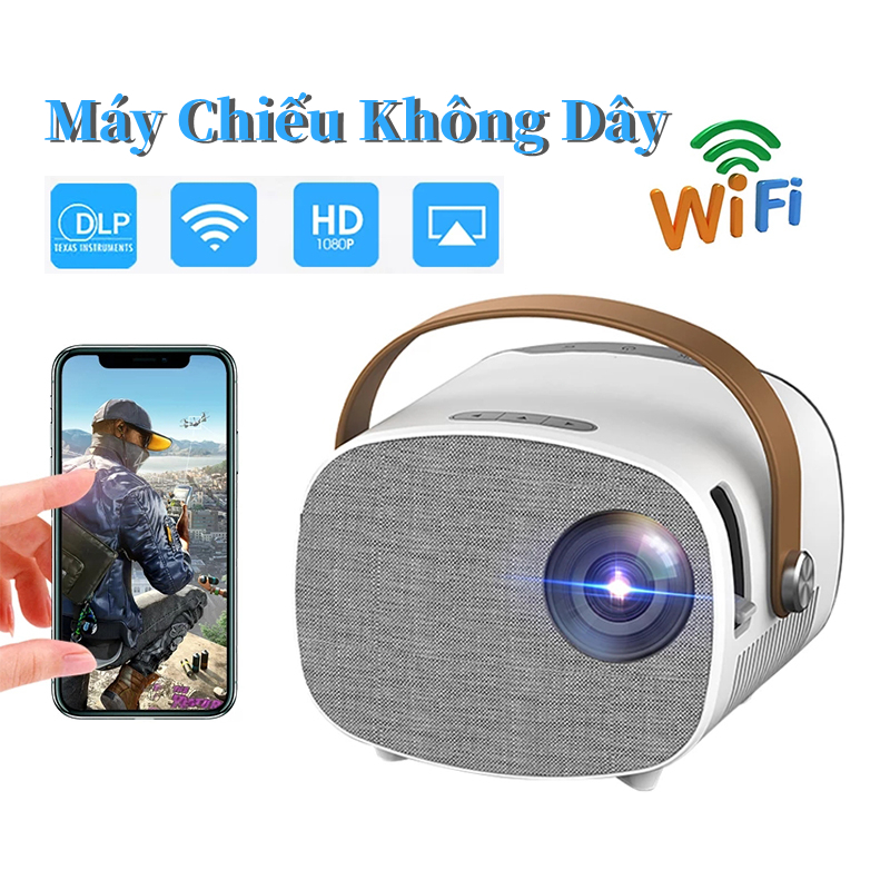 Máy Chiếu Phim Mini Độ phân giải 1080p,Máy Chiếu Mini+Kết nối Điện thoại/WiFi,Tương Thích Với Nhiều Loại Thiết Bị Khác