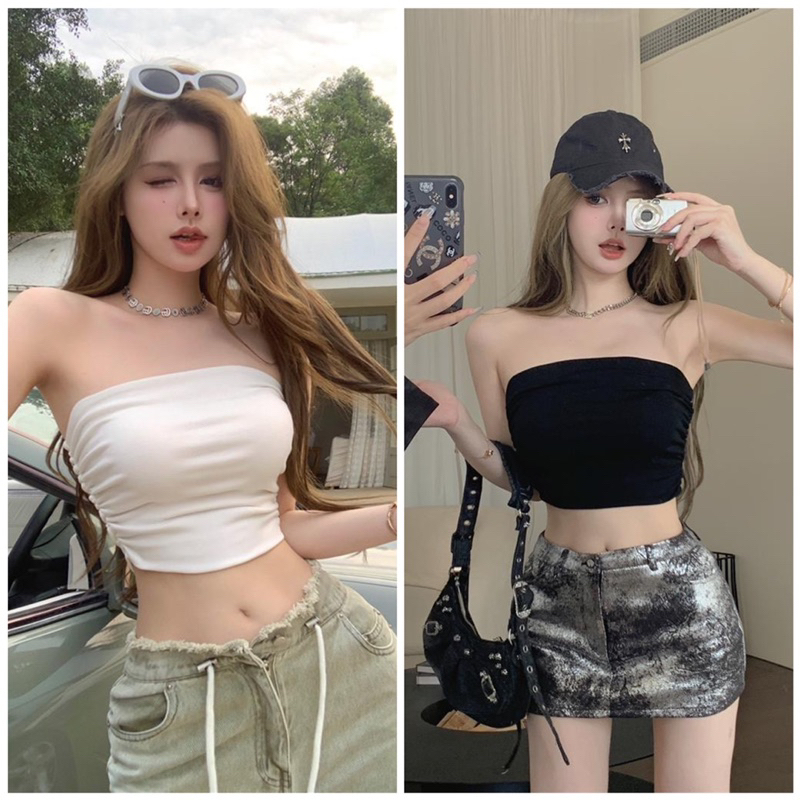 Áo ống nữ croptop chít hai bên cute