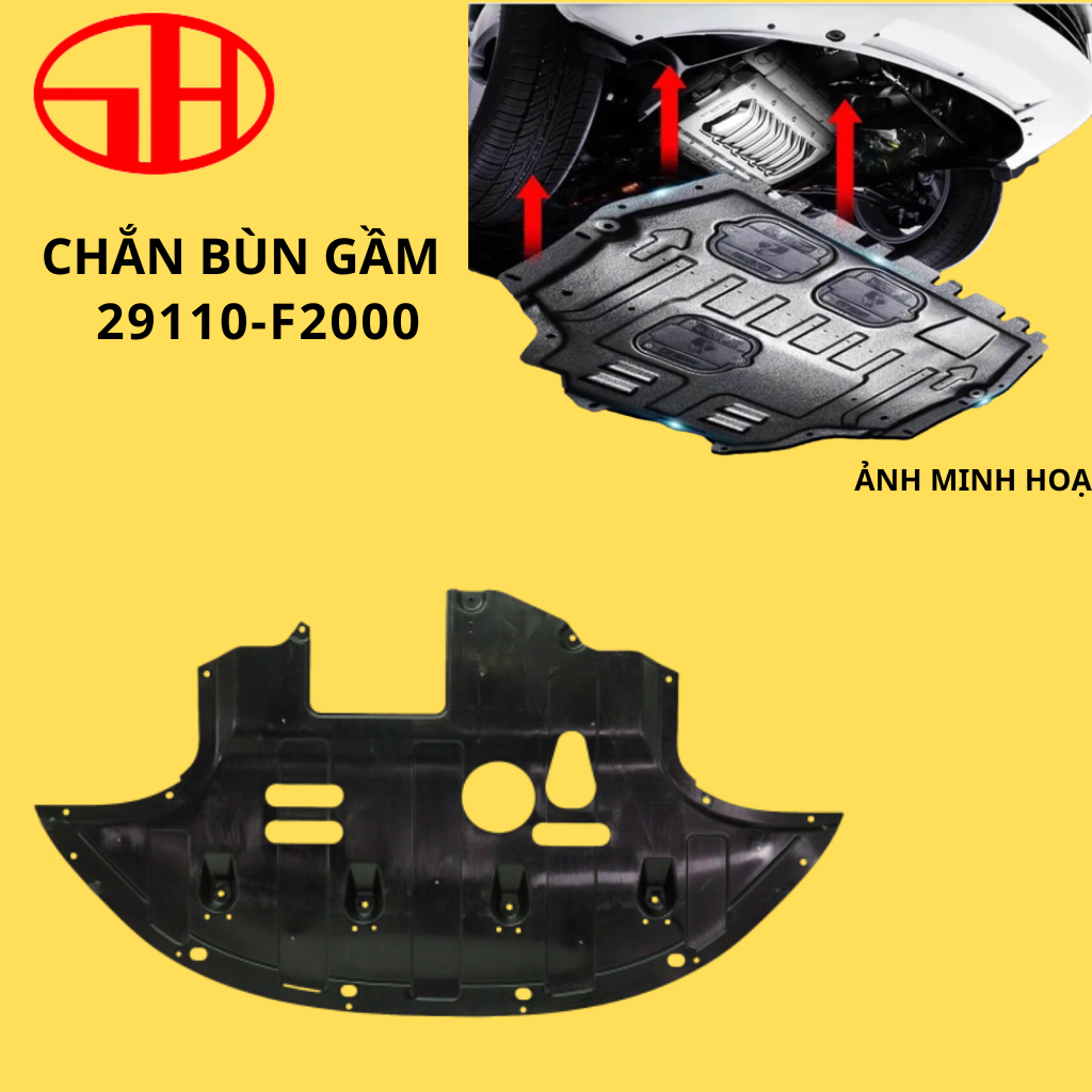 Tấm chắn bùn gầm miếng giữa cho xe ô tô ELANTRA 2016-2020 chất liệu nhựa siêu bền