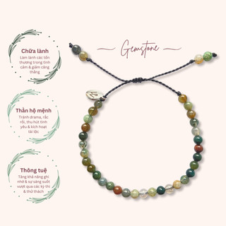 [Whiteline] Vòng tay Gemstone (Moss Agate - Băng Ngọc Thuỷ Tảo)