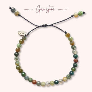 [Whiteline] Vòng tay Gemstone (Moss Agate - Băng Ngọc Thuỷ Tảo)
