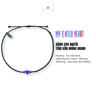 [Whiteline] Vòng tay My Tinted Heart Solid Black cho couple