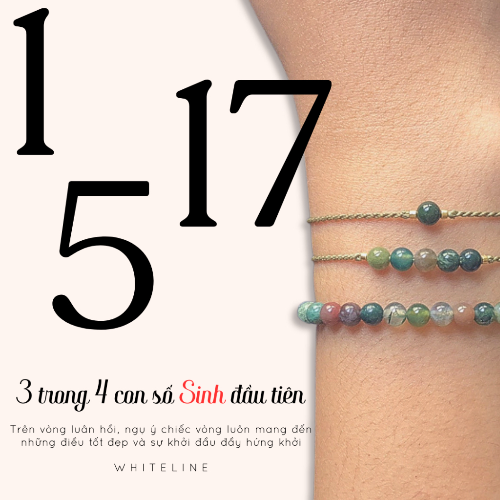 Vòng tay Single Moss Agate