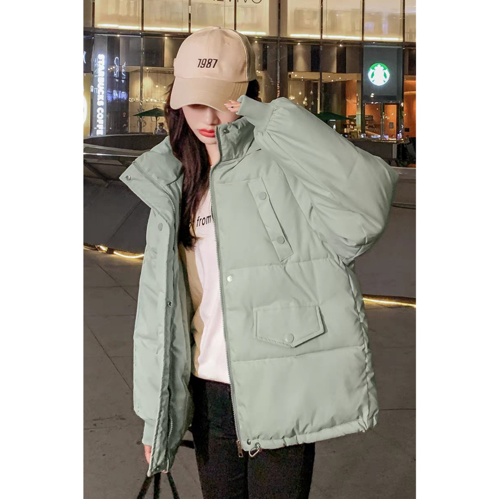 Áo khoác phao béo có mũ unisex siêu dày siêu ấm