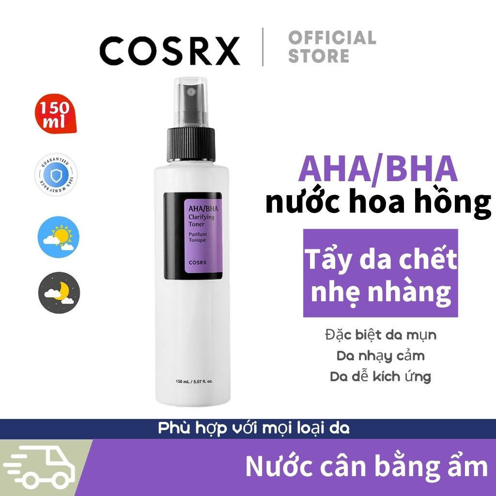 COSRX chứa AHA BHA tẩy tế bào chết làm sáng da giảm mụn hiệu quả dung tích Nước hoa hồng 150ml