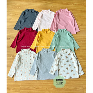 Áo giữ nhiệt cho bé trai bé gái cổ 3 phân muji cotton mềm mát