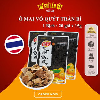 Ô mai vỏ quýt trần bì sấy khô bịch 20 gói nhỏ 15g