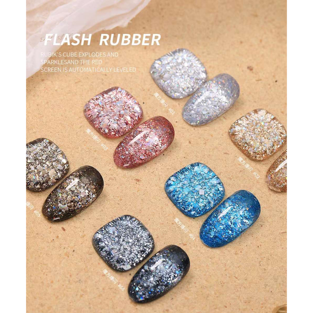 set sơn gel nhủ flash khổng tước 6 màu- set sơn gel nhủ flash phát sáng super bling