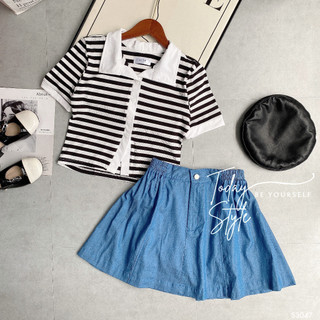Set áo polo nữ chân váy xòe đi du lịch today style s3047 sang chảnh