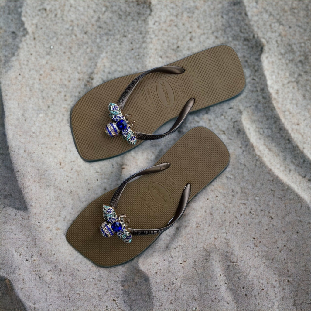 DÉP KẸP Dép Tông Lào Nữ mẫu Đế Vuông chram ONG Tiểu xanh màu