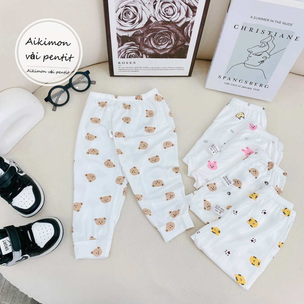 Quần Dài Sơ Sinh Thun Lạnh Có Đáp Đũng Siêu Mềm, Mát, Đóng Bỉm Thoải Mái Cho Bé Trai, Bé Gái