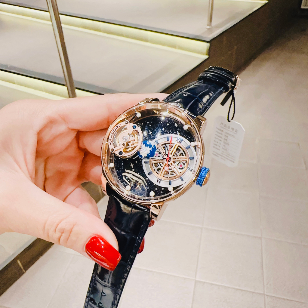 Đồng Hồ Nam Hanboro 1008 BẦU TRỜI ĐẦY SAO , Máy Automatic , Size 44mm