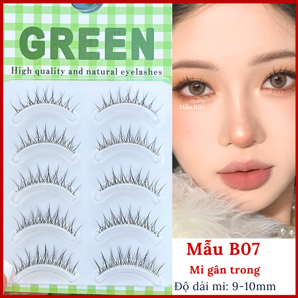 Mi Giả Gân Trong MONO Sợi Cao Cấp 5 Cặp/Hộp Tái Sử Dụng Nhiều Lần