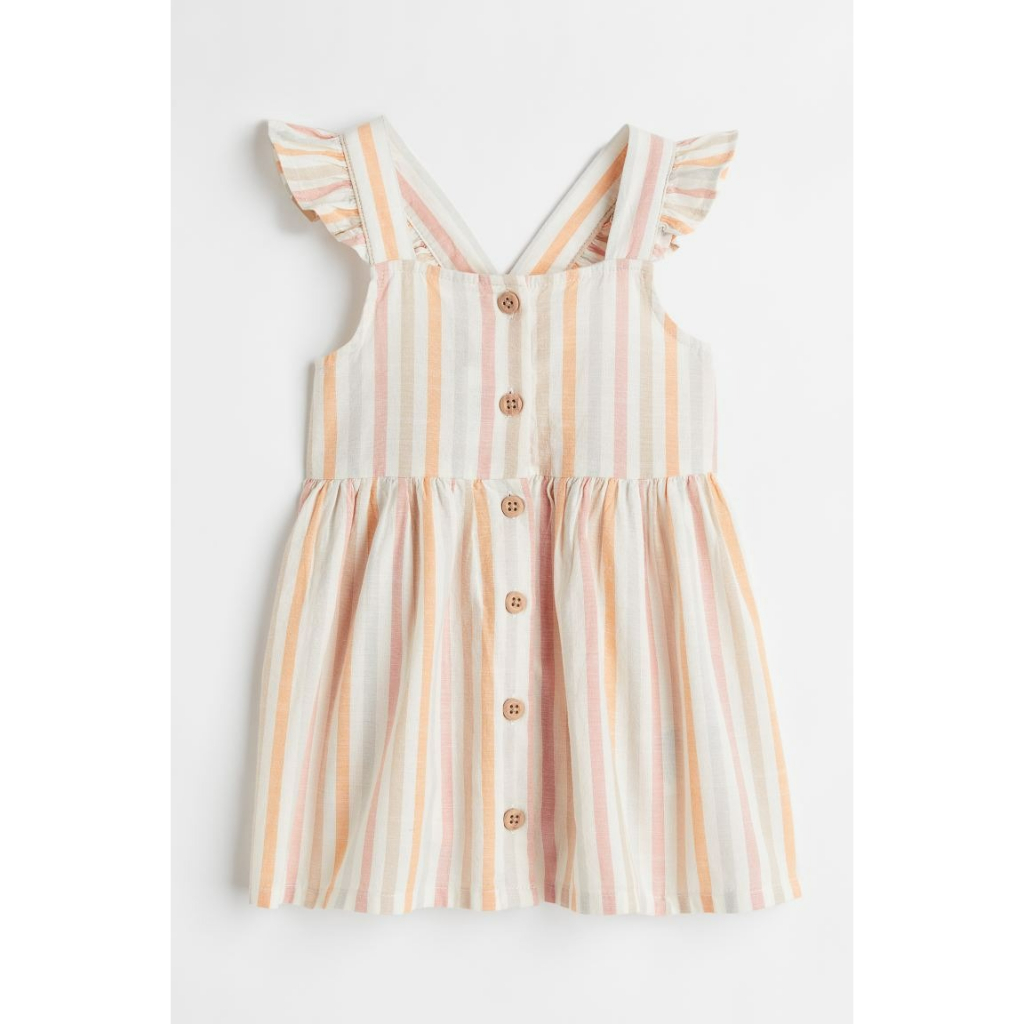 Váy 2 dây cánh tiên kẻ caro be hồng xanh sọc 112354 0937588 HM H&M_hàng chính hãng authentic