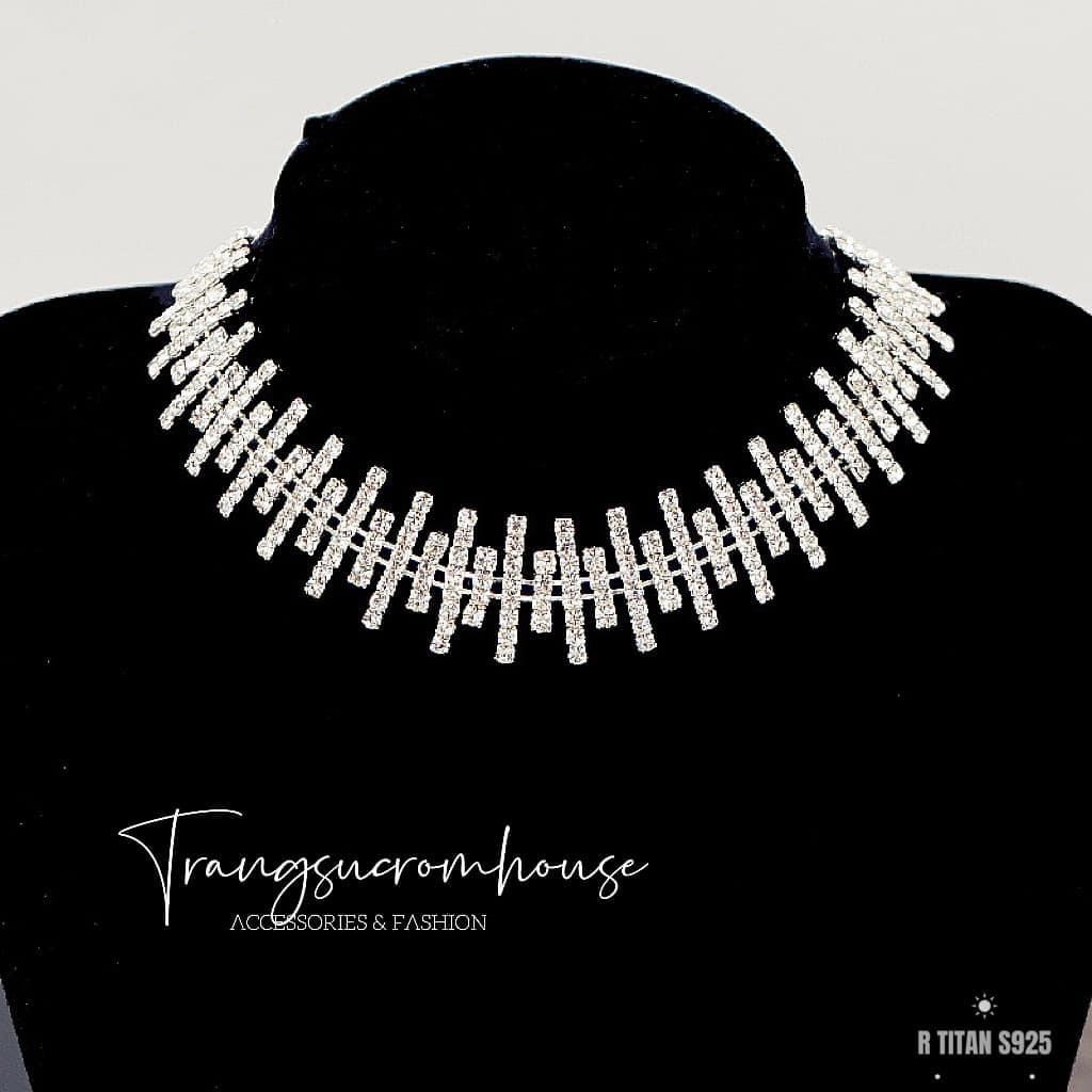 Choker xương cá đính đá cao cấp dành cho nữ 3 phân loại