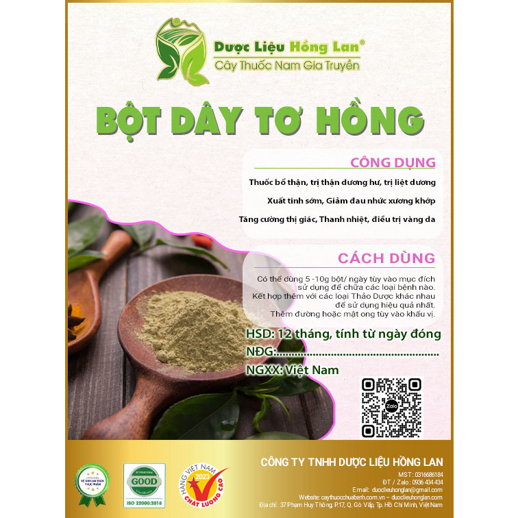 ✅ Bột Dây Tơ Hồng siêu mịn pha uống (không pha chộn tạp chất, đã sao thơm, không chất bảo quản)