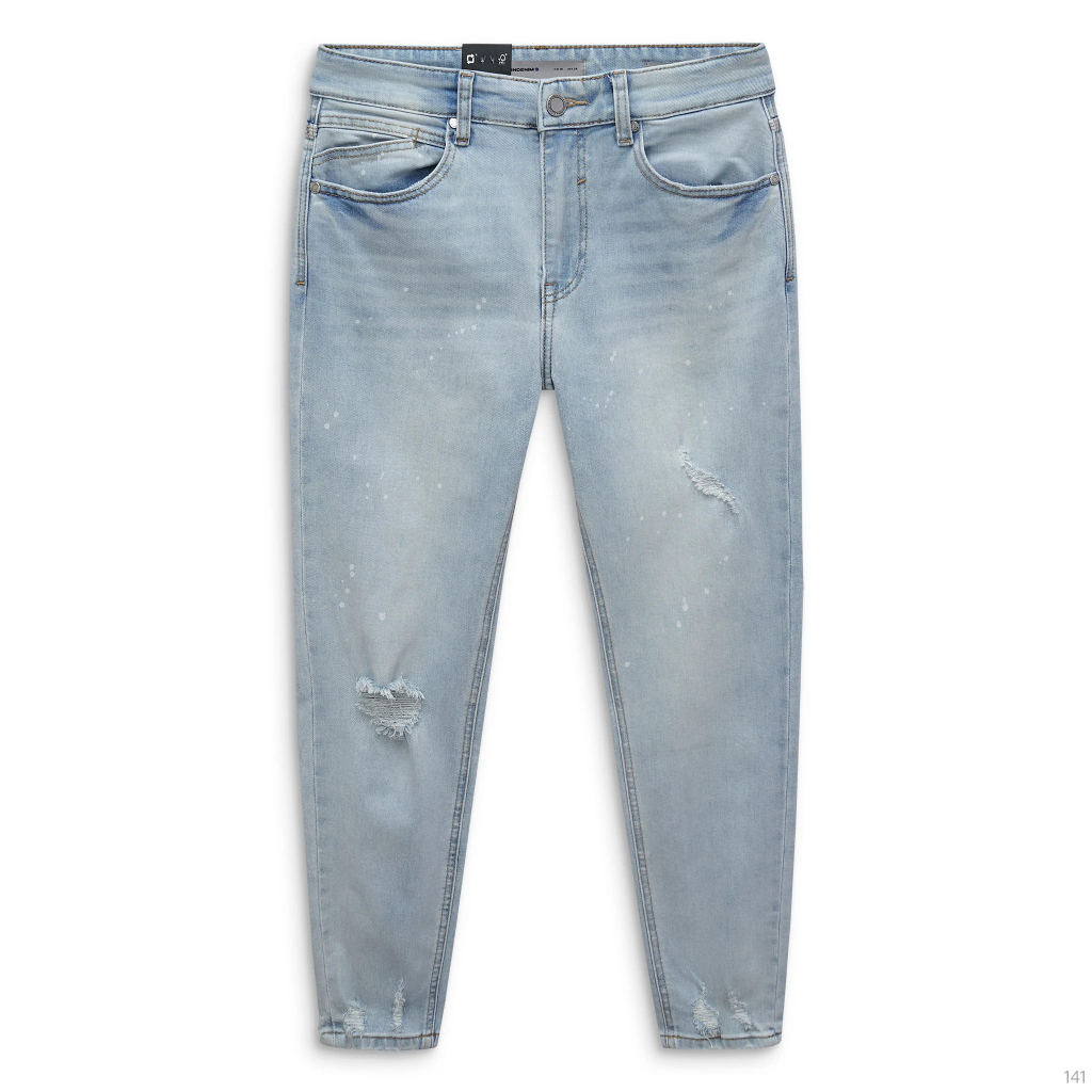 Quần Jeans Skinny Nam ICONDENIM Vẩy Sơn Light Blue QJID0141