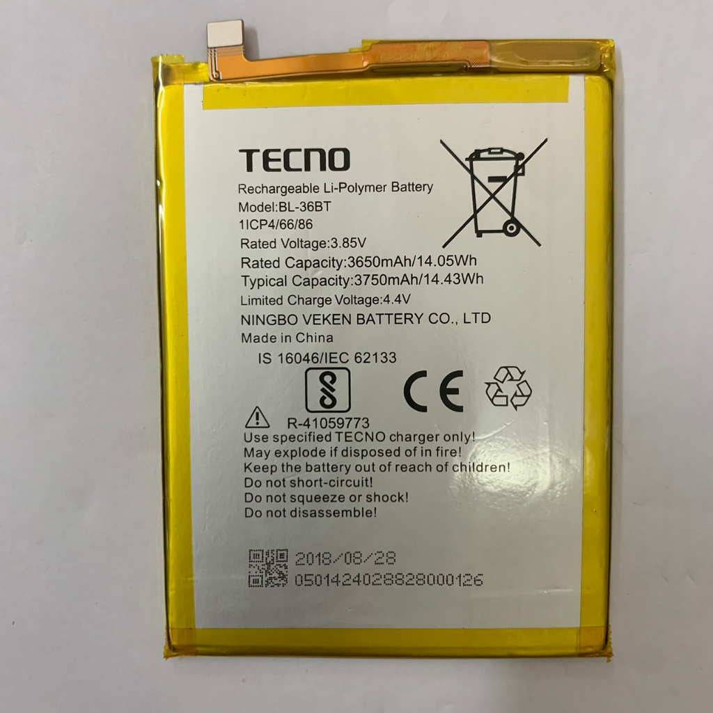 PIN TECNO CA7/CA8/CF7/CF8 (BL-36BT)