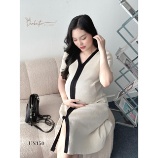 Váy len, đầm len bầu body xẻ tà siêu hack dáng dành cho nàng [ĐẦM BẦU THỎ] -UN150