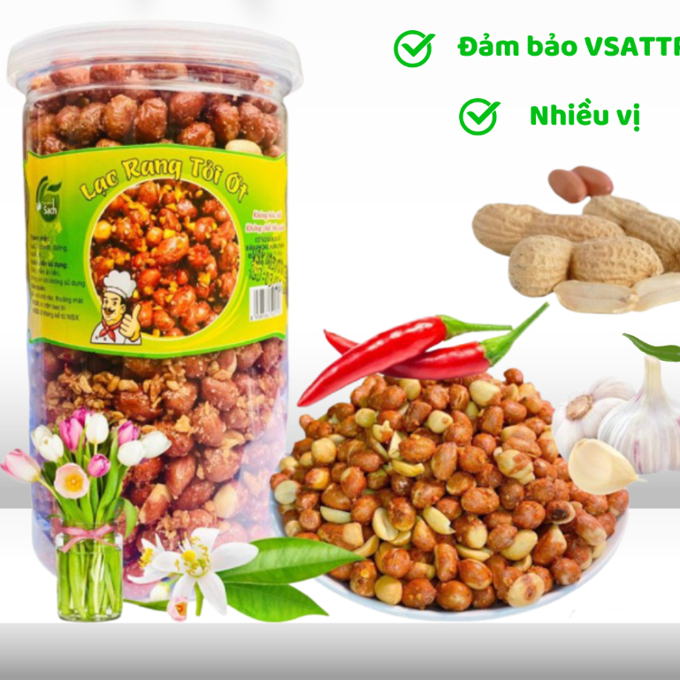 1Kg Lạc Tỏi Ớt Đóng Hũ Ngon Đậm Vị Thơm Bùi Loại 1 Siêu Ngon