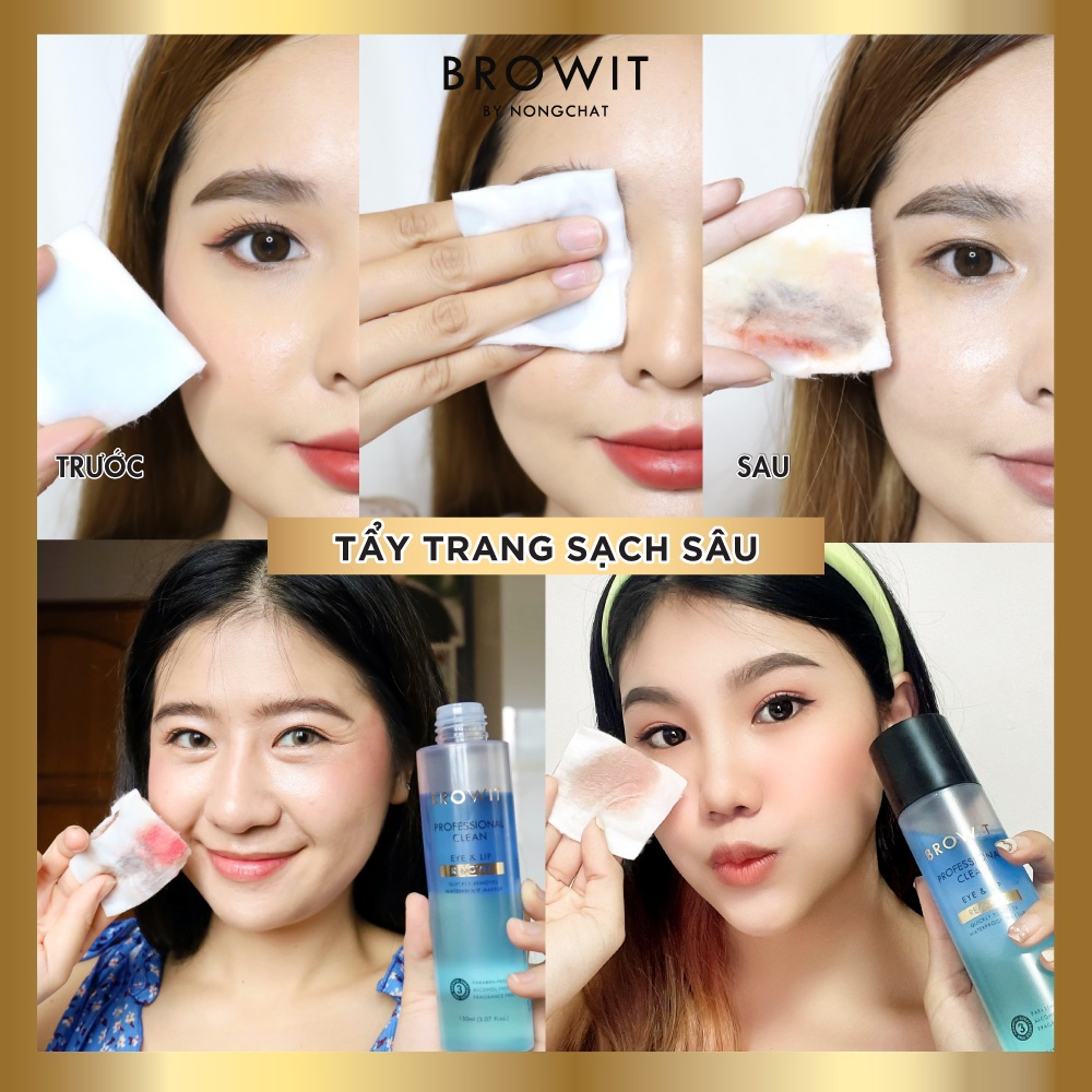Nước Tẩy Trang Mắt Môi Chuyên Dụng Browit By Nongchat Professional Clean Eye & Lip Remover 45ML/150ML - Wincy Mart