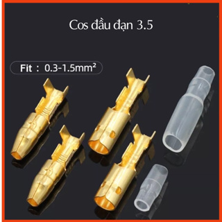 100 cặp cos đầu đạn / ghim tròn 3.5 nối dây điện