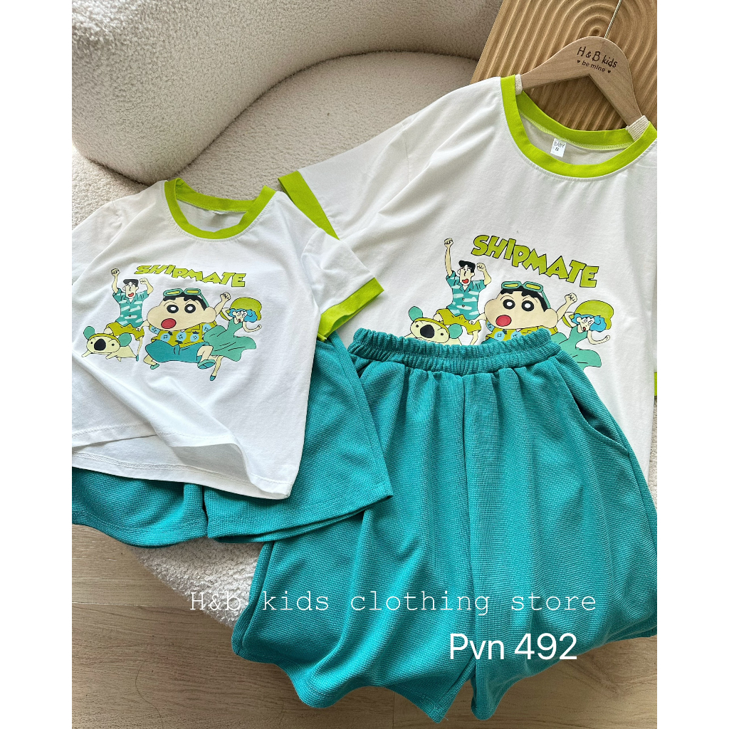 SET CẶP GIA ĐÌNH, MẸ BÉ ÁO COTTON QUẦN DÀY MỊN