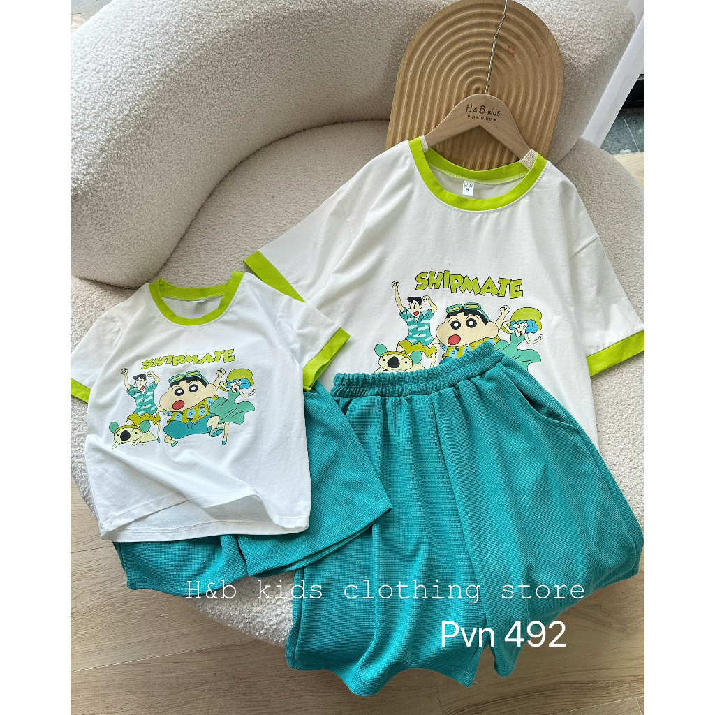 SET CẶP GIA ĐÌNH, MẸ BÉ ÁO COTTON QUẦN DÀY MỊN