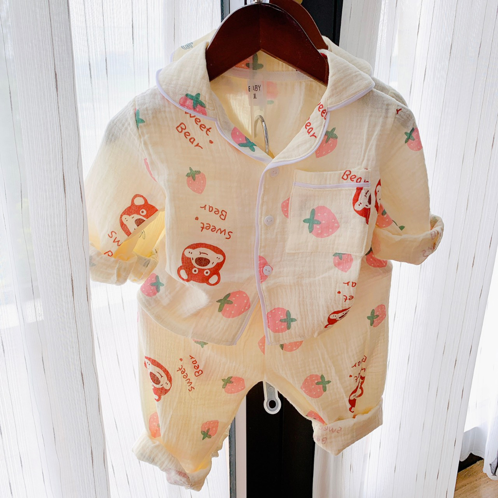 SALE BỘ PIJAMA  XỐP MỀM MỊN CHO BE TRAI BÉ GÁI SIZE 10-20KG