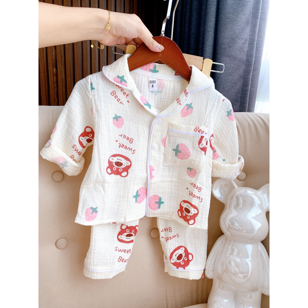 SALE BỘ PIJAMA  XỐP MỀM MỊN CHO BE TRAI BÉ GÁI SIZE 10-20KG
