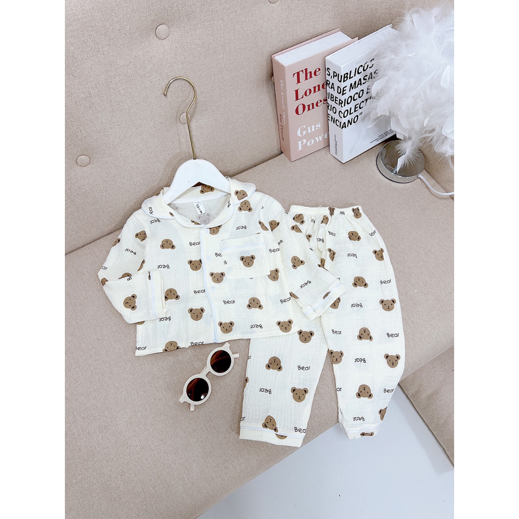 BỘ PIJAMA XÔP DÀI TAY CHO BÉ TRAI BÉ GÁI XINH XẮN 10-18KG