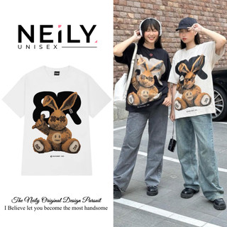 Áo thun unisex BLACK PLAYER RABBIT TEE áp phông NEILY local brand nam nữ tay lỡ form rộng 100% cotton co giãn 4 chiều