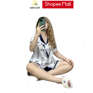 Đồ bộ nữ mặc nhà ANH MỸ pijama bigsize 60-75kg chất liệu lụa xước tay ngắn quần ngắn SP0049 official.anhmy