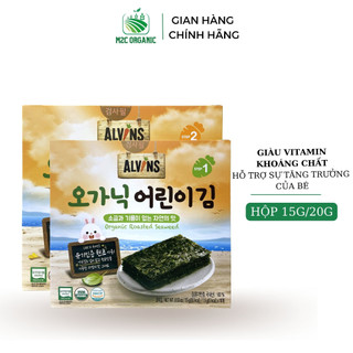 Rong biển hữu cơ ăn liền, tách muối cho bé Alvins 15g và 20g