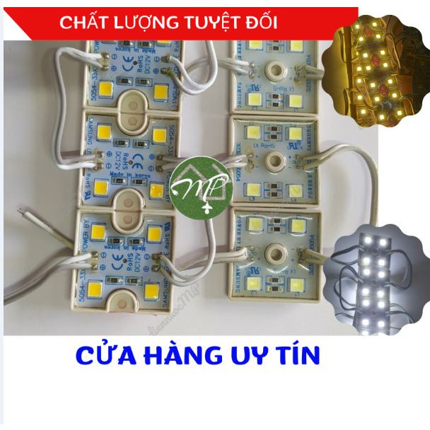 Led module 4 bóng 5054 ánh sáng trắng/vàng (dùng qua nguồn 12v) chip Samsung