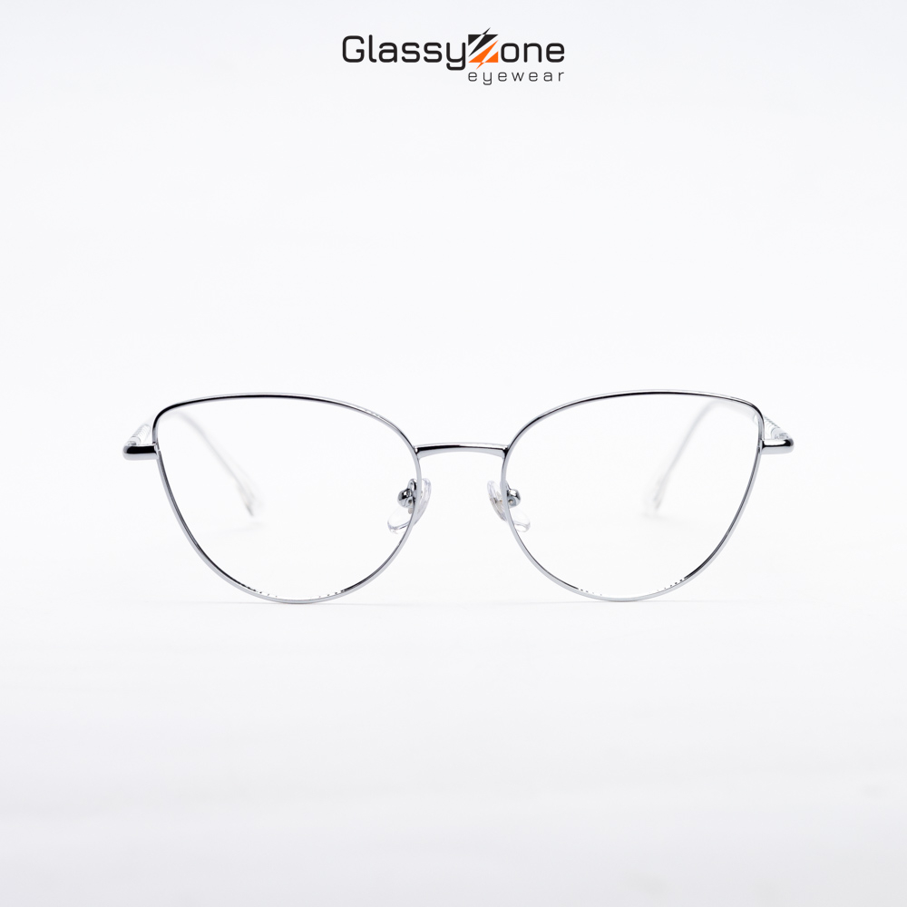 Gọng kính cận, Mắt kính giả cận kim loại Form mắt mèo thời trang Nam Nữ Ribi - GlassyZone