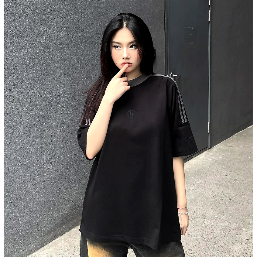 Áo thun Local Brand thêu chữ H unisex 100% cotton - shop Hogotoclub - nam nữ from rộng oversize