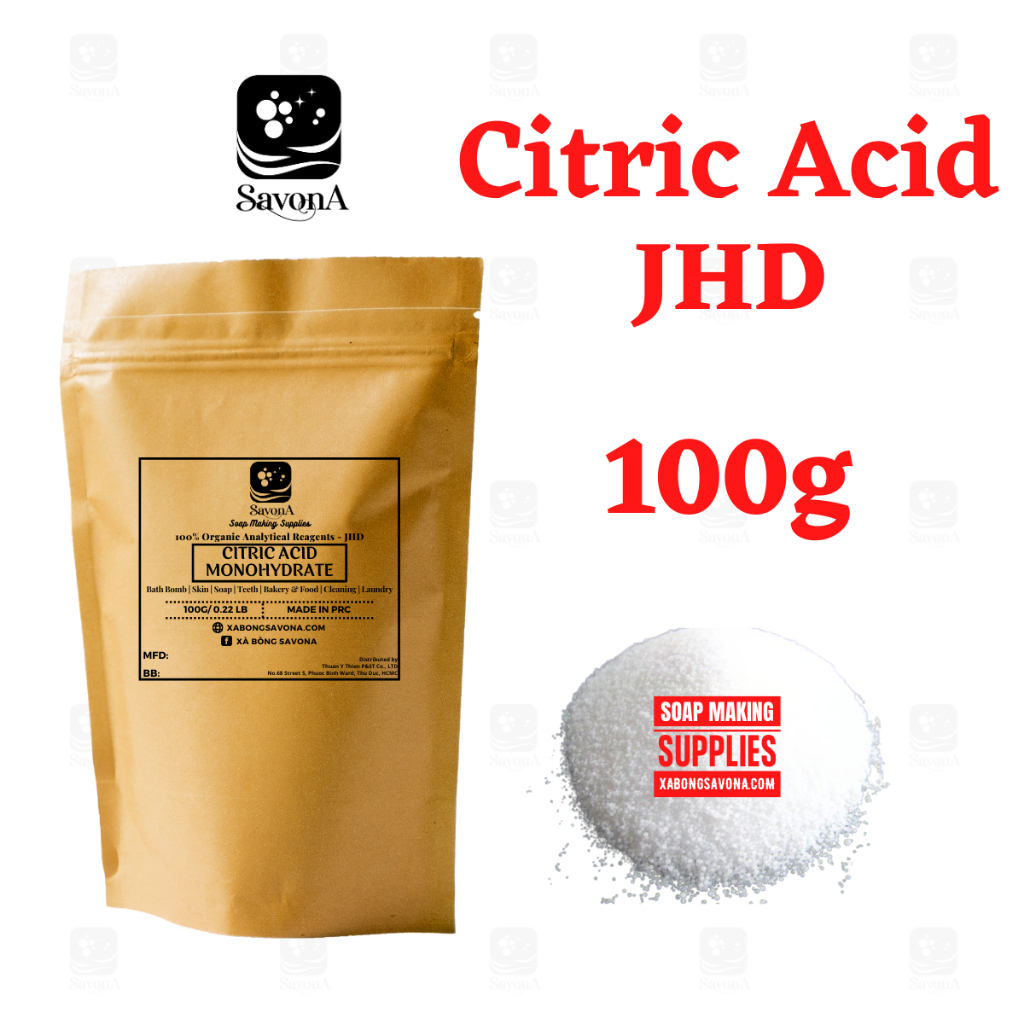 Acid Citric 500g JHD- Axit Chanh - Bột Tạo Chua - Bột Chanh - Chất Điều Chỉnh pH Cho Thực Phẩm, Nguyên Liệu Làm Xà Phòng
