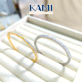 Vòng tay full xoàn gắn đá 2ly cz nhân tạo siêu sáng KAMI