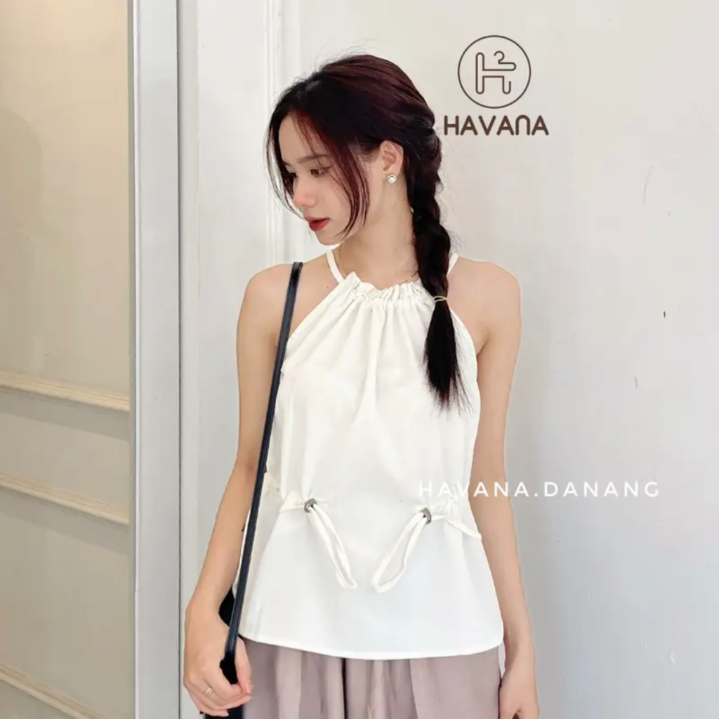 Áo yếm 2 dây chất vải đũi nhăn đủ màu - Freesize