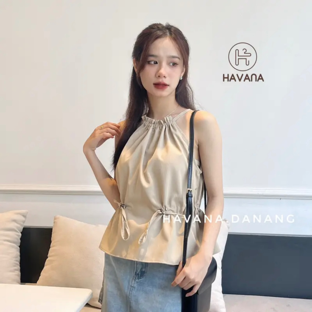Áo yếm 2 dây chất vải đũi nhăn đủ màu - Freesize