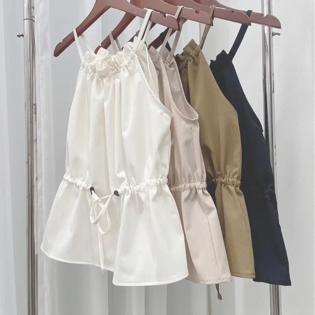 Áo yếm 2 dây chất vải đũi nhăn đủ màu - Freesize