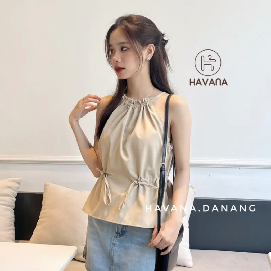 Áo yếm 2 dây chất vải đũi nhăn đủ màu - Freesize