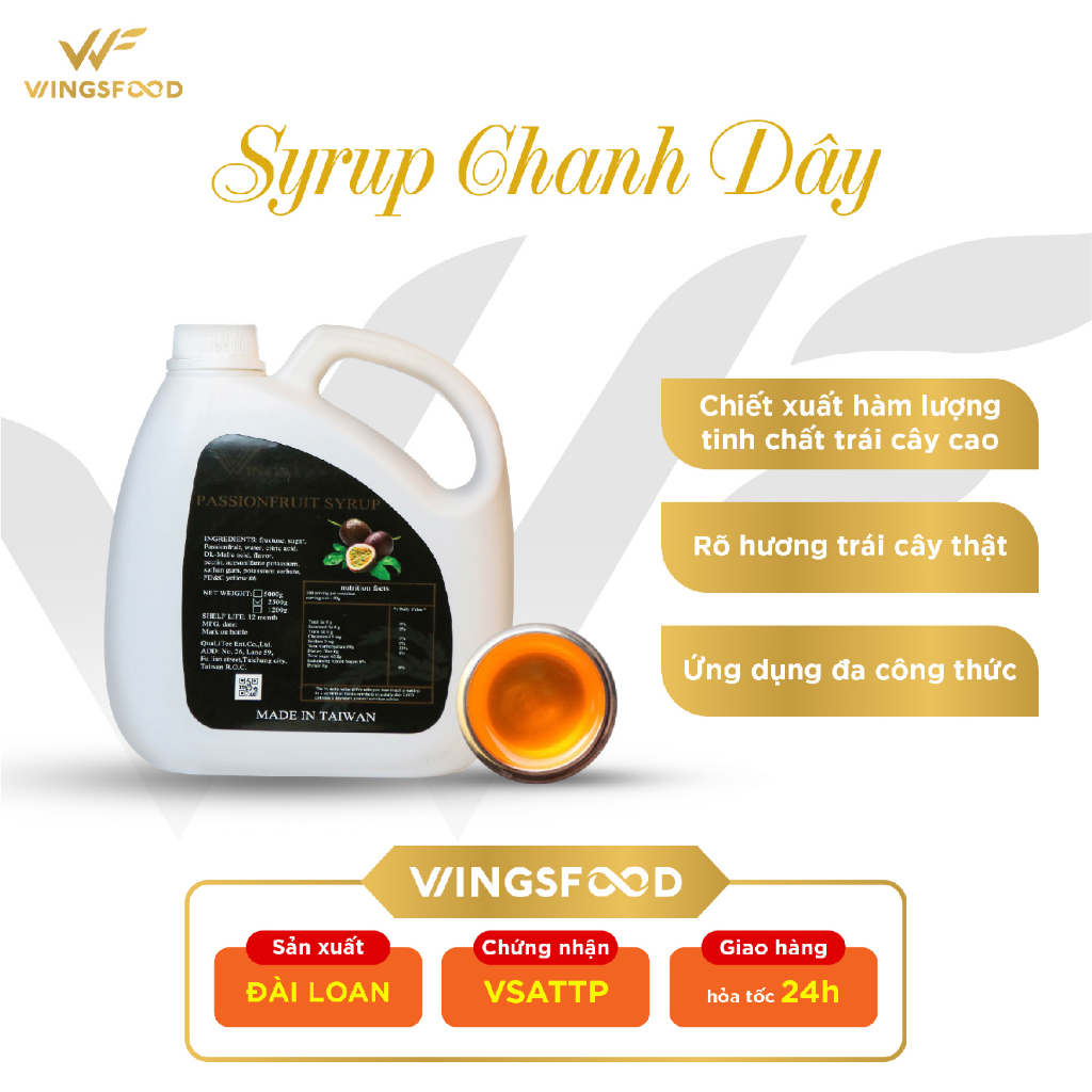 Passion Fruit Syrup - Siro Chanh Dây Wings (Can 2,5kg)