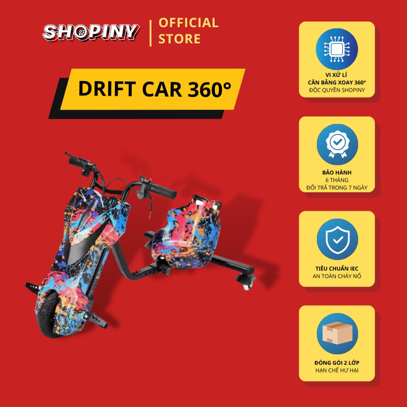 Xe điện xoay SHOPINY - Xe Điện Cân Bằng Drift - DRIFT CAR 360 - Xe điện trẻ em
