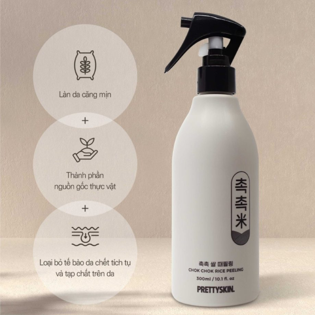 Tẩy tế bào chết body dạng xịt Prettyskin Chok Chok Rice Peeling 300ml
